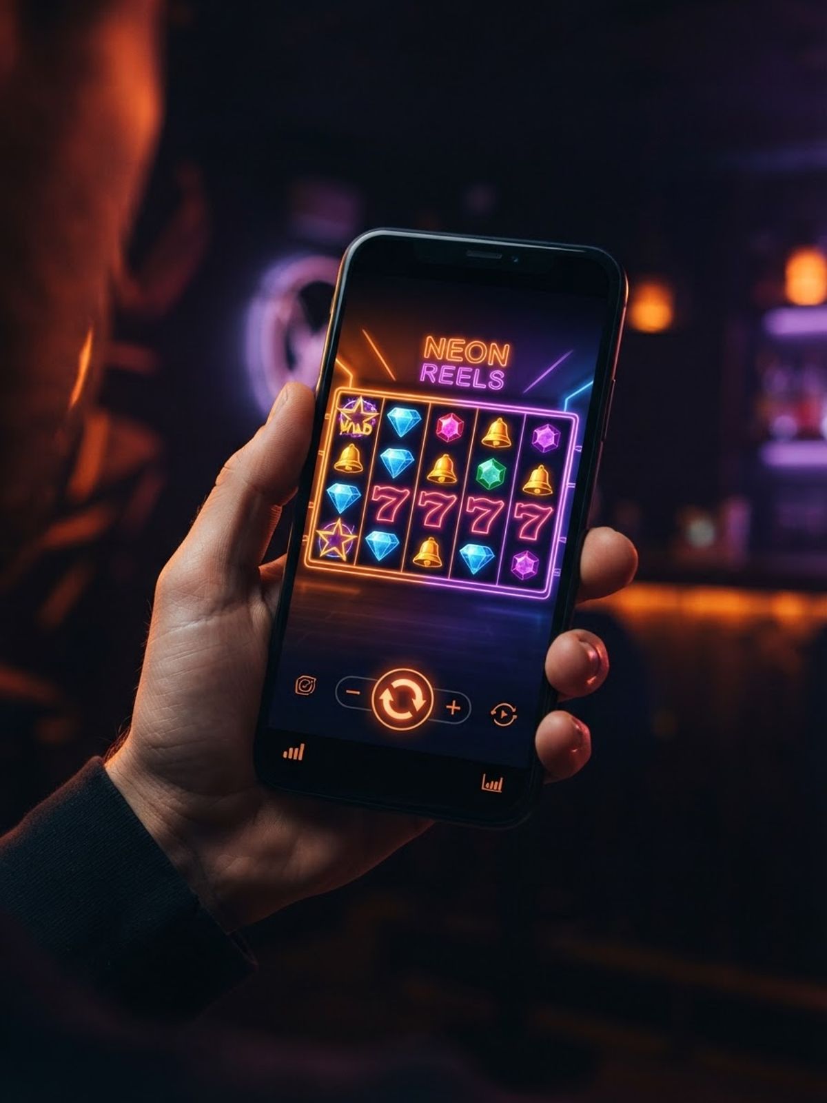 Smartphone avec application de casino en ligne ouverte